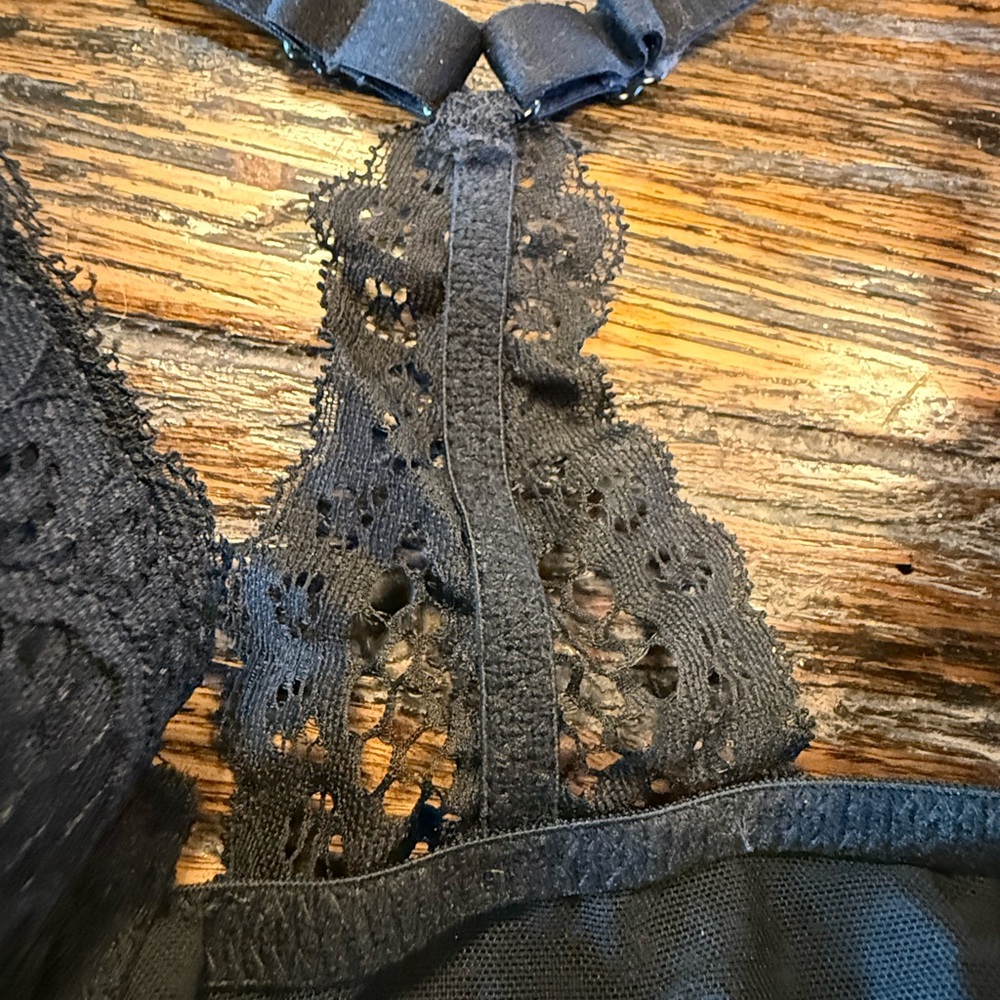 Auden Push Up Black Lace Bra Front Closure 38C Racerback Black Underwire - Picture 4 of 11